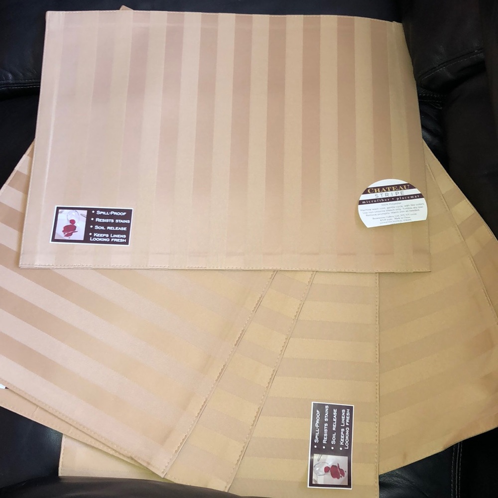 Placemats 5 gold with stripes